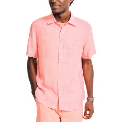 Nautica Mens Collar Linen Button-down Shirt In Multi
