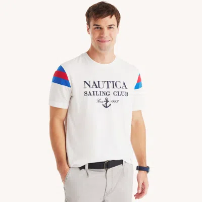 Nautica Mens Colorblock Crewneck T-shirt In White