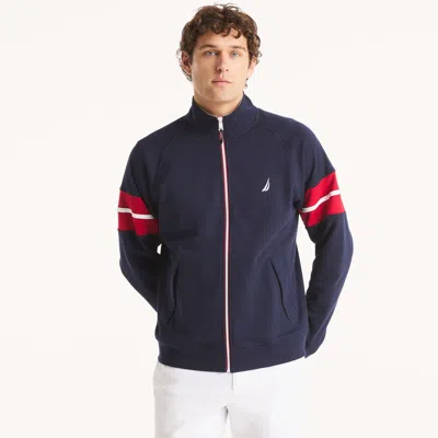 Nautica Mens Colorblock Raglan Sleeve Jacket