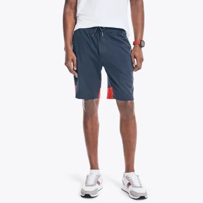 Nautica Mens Competition Sustainably Crafted 9" Colorblock Short In Blue