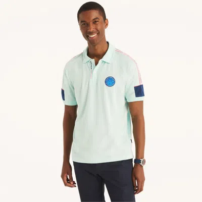Nautica Mens Competition Sustainably Crafted Classic Fit Polo In White