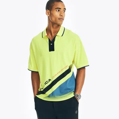 Nautica Mens Competition Sustainably Crafted Relaxed Fit Polo In Yellow