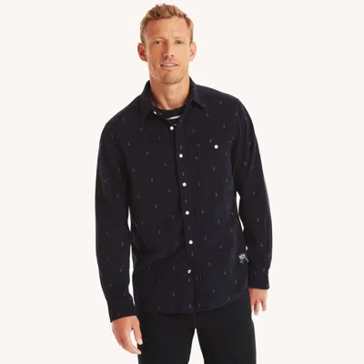 Nautica Mens Corduroy Printed Shirt In Multi