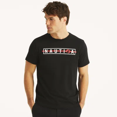 Nautica Mens Deep Sea Racing Graphic T-shirt In Black