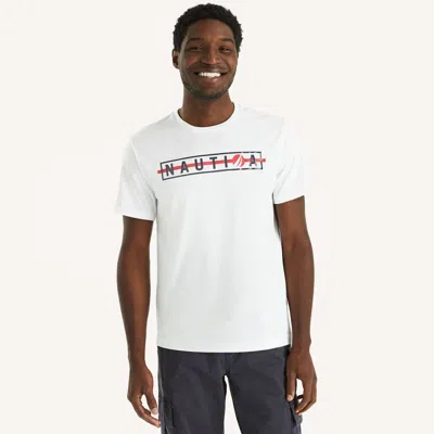 Nautica Mens Deep Sea Racing Graphic T-shirt In White