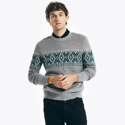 Nautica Mens Fair Isle Crewneck Sweater In Multi