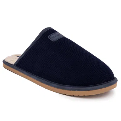 Nautica Mens Faux-fur-lined Slipper In Blue
