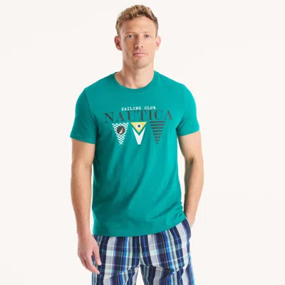 Nautica Mens Flag Graphic T-shirt In Multi