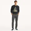 Nautica Mens Flat-front Performance Pant In Gray