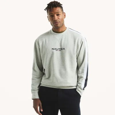 Nautica Mens Fleece Crewneck Sweatshirt In Gray