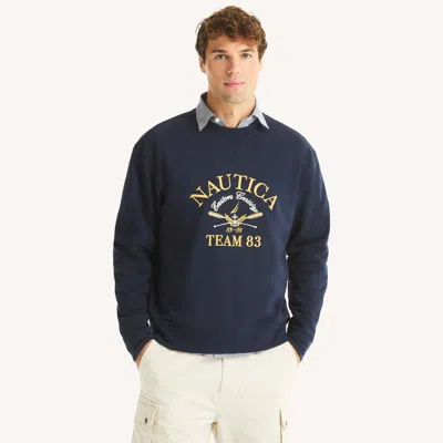 Nautica Mens Fleece Crewneck Sweatshirt In Multi