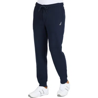 Nautica Mens Fleece Lined Cotton Jogger Pants In Blue