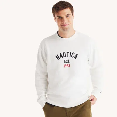 Nautica Mens Fleece Logo Crewneck Sweatshirt In Multi