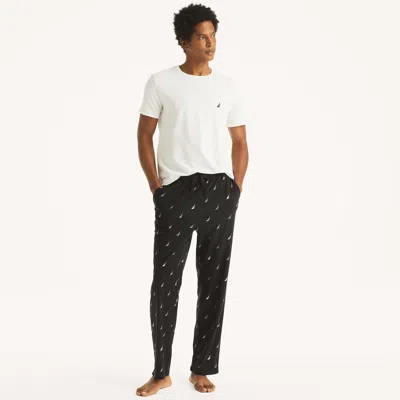 Nautica Mens Fleece Pajama Pant In Black