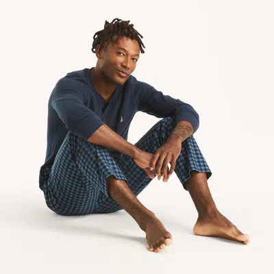 Nautica Mens Fleece Pajama Pant In Blue