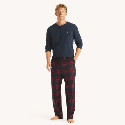 Nautica Mens Fleece Pajama Pant In Blue