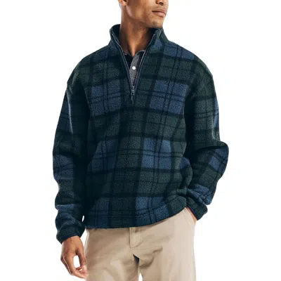 Nautica Mens Fleece Plaid Pullover Sweater In Multi
