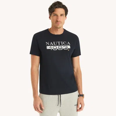 Nautica Mens Foil 1983 Graphic T-shirt In Multi