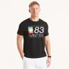 Nautica Mens Foil '83 Graphic T-shirt In Black