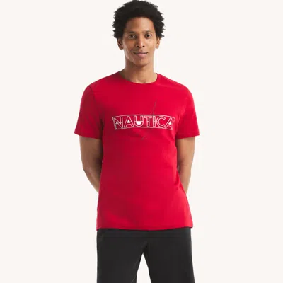 Nautica Mens Foil Graphic T-shirt In Multi