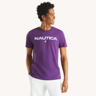 Nautica Mens Foil Logo Graphic T-shirt In Multi