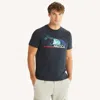 Nautica Mens Foil Sailing Division Graphic T-shirt In Blue