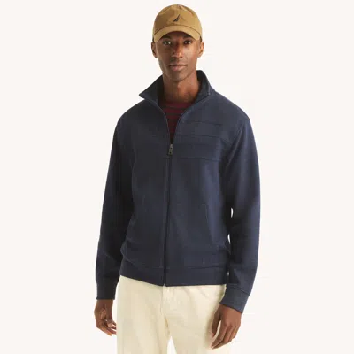Nautica Mens Full-zip Mock-neck Sweatshirt In Multi