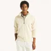 Nautica Mens Full-zip Mock-neck Sweatshirt In White