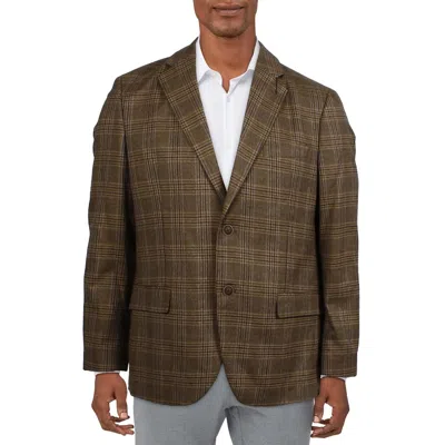 Nautica Mens Glen Plaid Polyester Two-button Blazer