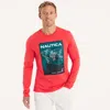 Nautica Mens Graphic Long-sleeve T-shirt In Multi