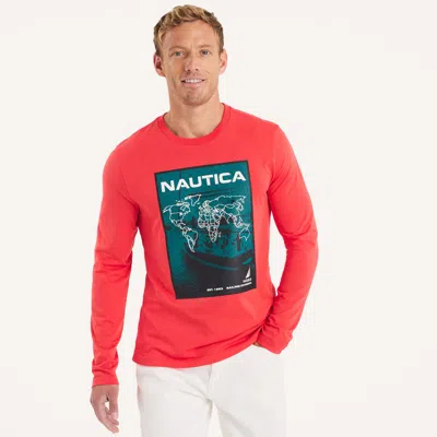 Nautica Mens Graphic Long-sleeve T-shirt In Multi