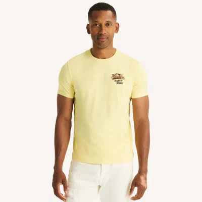 Nautica Mens Happy Hour Graphic T-shirt In Yellow