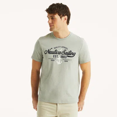 Nautica Mens Heritage Graphic T-shirt In Grey