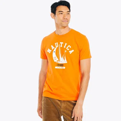 Nautica Mens J-class Logo Graphic T-shirt In Multi