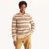 Nautica Mens Jacquard Mock-neck Sweater In Multi
