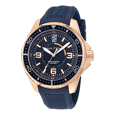 Nautica Mens Koh May Bay 3-hand Silicone Watch In Blue