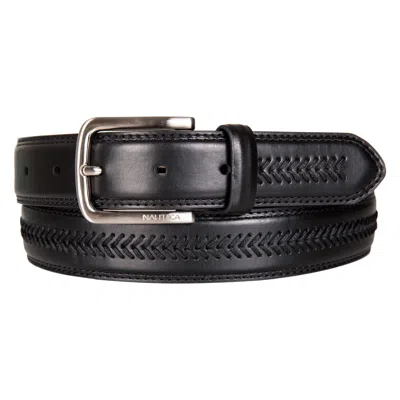 Nautica Mens Lace-trimmed Leather Belt In Multi
