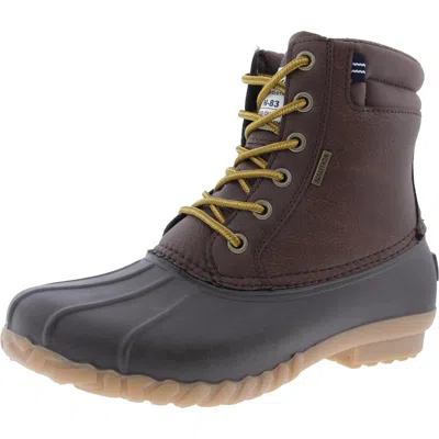 Nautica Mens Lace-up Faux Leather Winter & Snow Boots In Multi