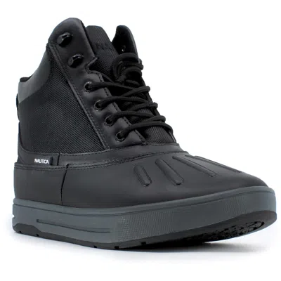 Nautica Mens Lace-up Manmade Combat & Lace-up Boots In Black