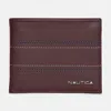 Nautica Mens Leather Bifold Wallet In Multi