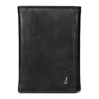 Nautica Mens Leather Trifold Wallet In Multi