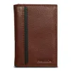 Nautica Mens Leather Trifold Wallet In Multi