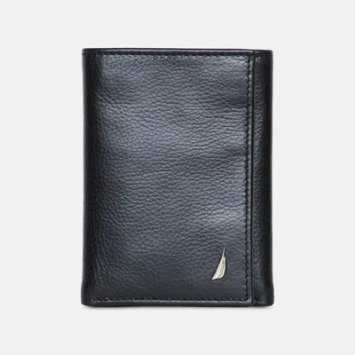 Nautica Mens Leather Trifold Wallet In Multi