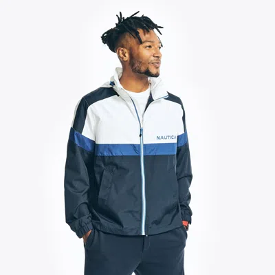 Nautica Mens Lightweight Colorblock Jacket In Blue