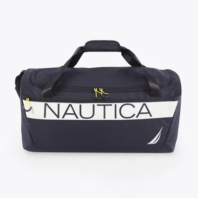 Nautica Mens Logo Duffel Bag In Gray
