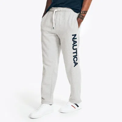 Nautica Mens Logo Fleece Sweatpant In Grey