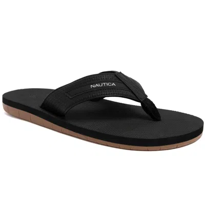 Nautica Mens Logo Flip-flop In Black