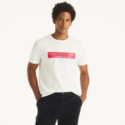 Nautica Mens Logo Graphic T-shirt, 2-pack In White