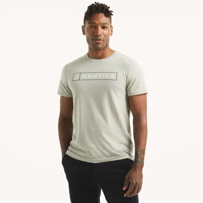 Nautica Mens Logo Graphic T-shirt In Gray