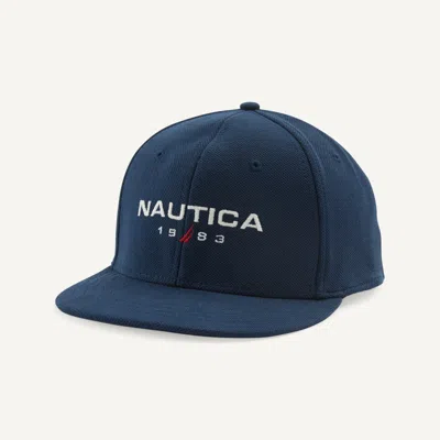 Nautica Mens Logo Knit Hat In Blue